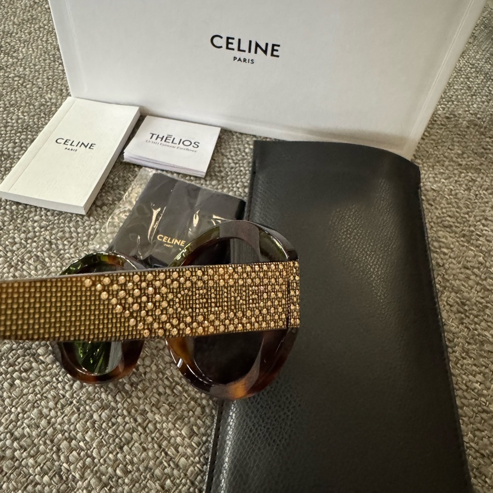 NEW Celine CL4240IS Brown Crystal Embellished Sunglasses $1050 - Picture 10 of 13